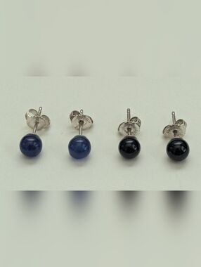 Retired James Avery Sodalite and Onyx Earposts Bundle